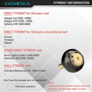 Gomexus Titanium Reel Power Knob