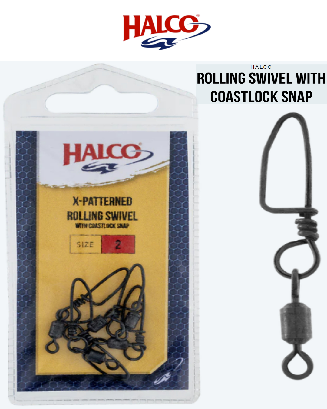 Halco Rolling Swivel with Coastlock Snap