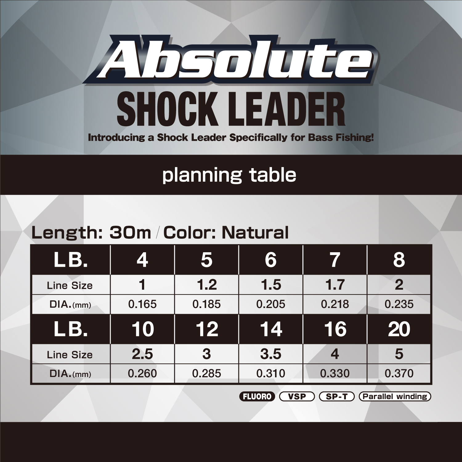 VARIVAS Absolute VSP Fluorocarbon Shock Leader