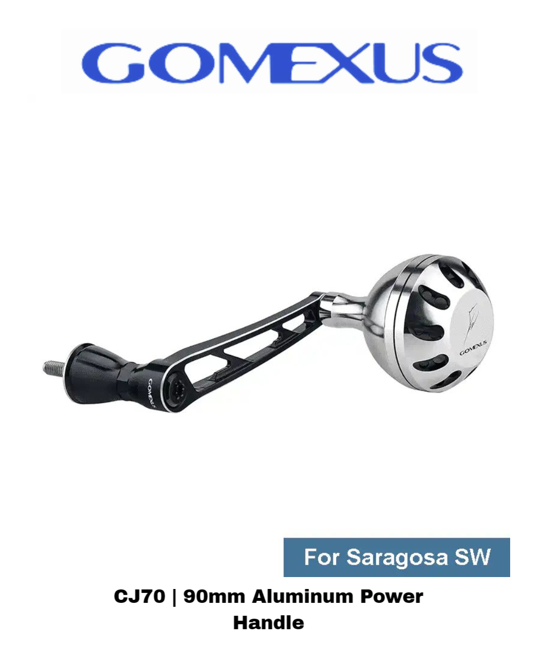 Gomexus CJ70 90mm Aluminum Power Handle for Shimano Saragosa & TwinPower SW